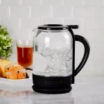 Ovente 1.5L Glass Electric Kettle with ProntoFill Technology, 1500W, Black thumbnail 10