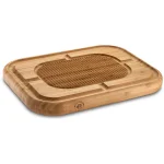Unbranded Bambsi Bamboo Meat Carving Board with Pyramid Design and Juice Groove, Reversible Large Cutting Board thumbnail 1