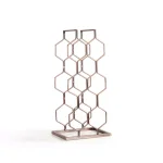 DANYA B. Copper Electroplated 8-Bottle Wine Rack - Modern Geometric Iron Design thumbnail 3