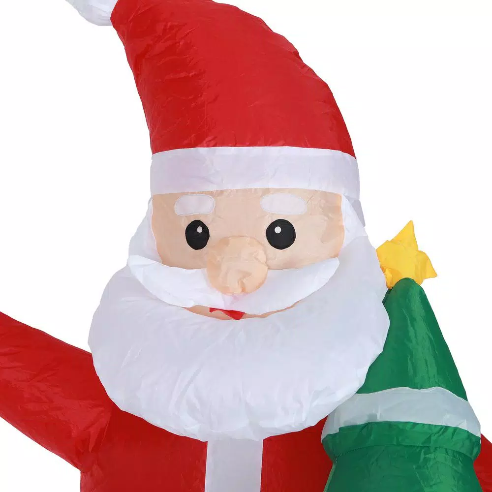 Luxen Home 6 ft. Santa and Polar Bear Inflatable Holiday Yard Decor with LED Lights