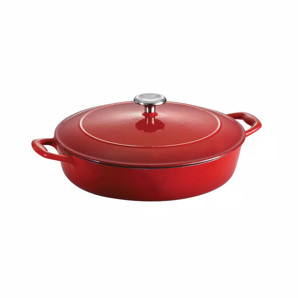 Tramontina 4 Qt. Enameled Cast Iron Braising Pan with Lid