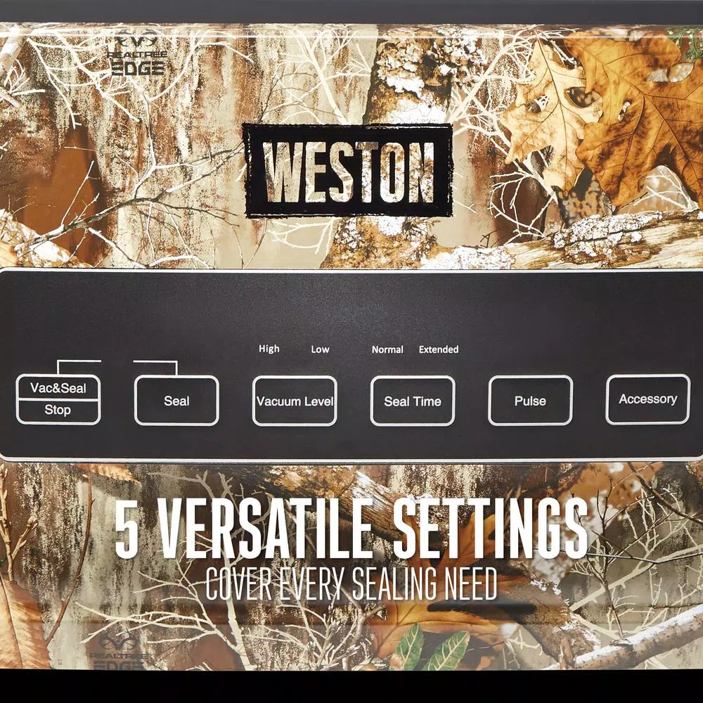 Weston Realtree by Weston Camouflage Food Vacuum Sealer with Roll Storage and Bag Cutter