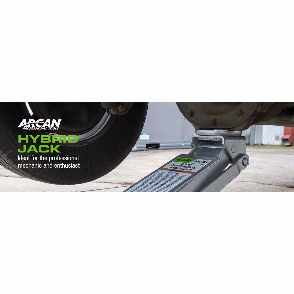 Arcan HJ3000A 3-Ton Hybrid Floor Jack, Aluminum and Steel Construction