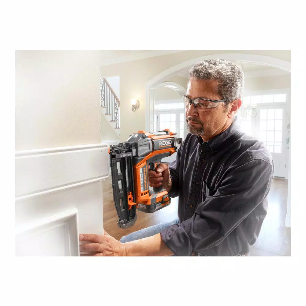 RIDGID 18V Cordless Brushless HYPERDRIVE 16-Gauge 2-1/2 in. Straight Finish Nailer (Tool Only)