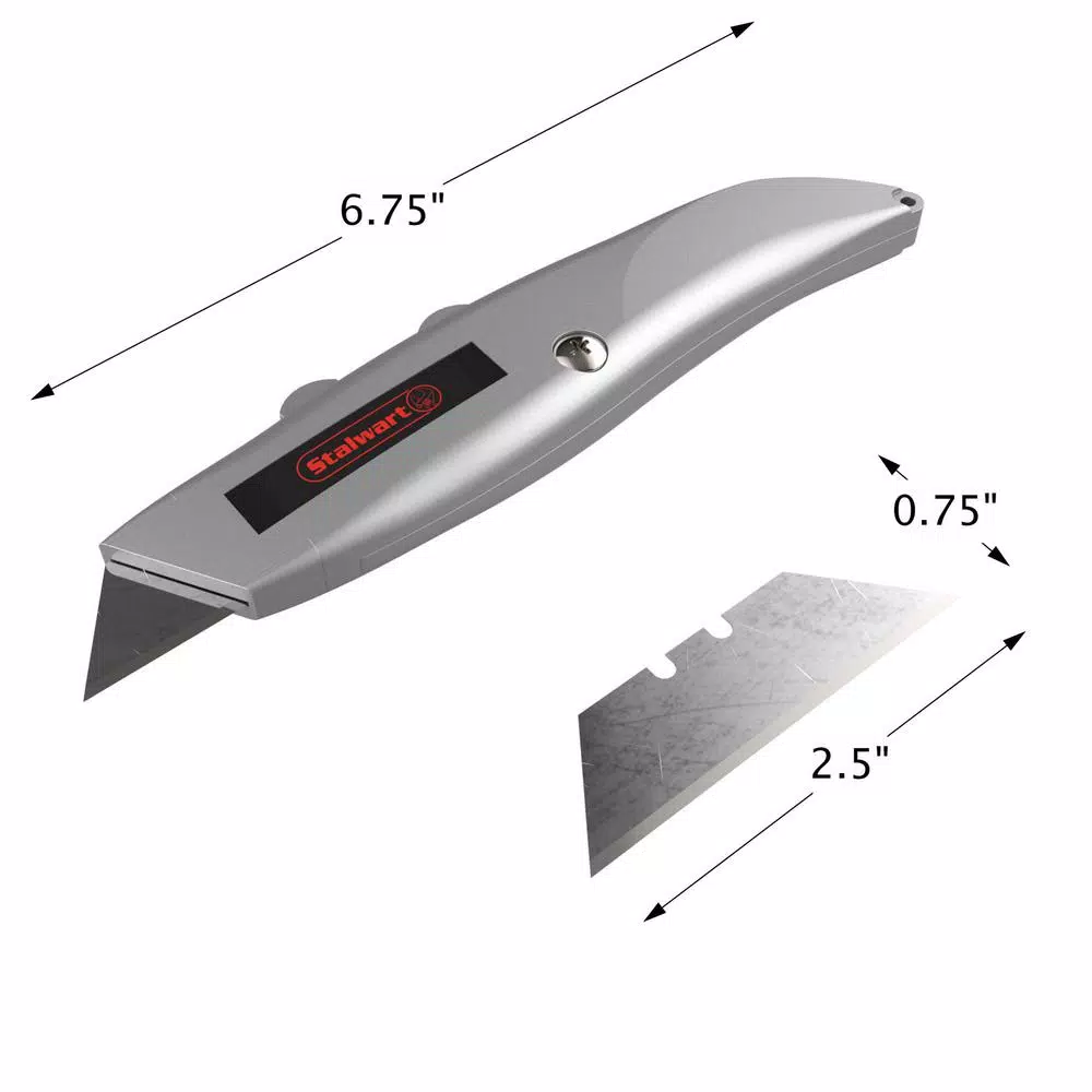 Stalwart Retractable Utility Knife Set, 2-Pack, Aluminum Alloy Body