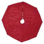 VHC Brands 48 in. Yule Christmas Red Glam Decor Tree Skirt with Gold Embroidered Paisley thumbnail 2
