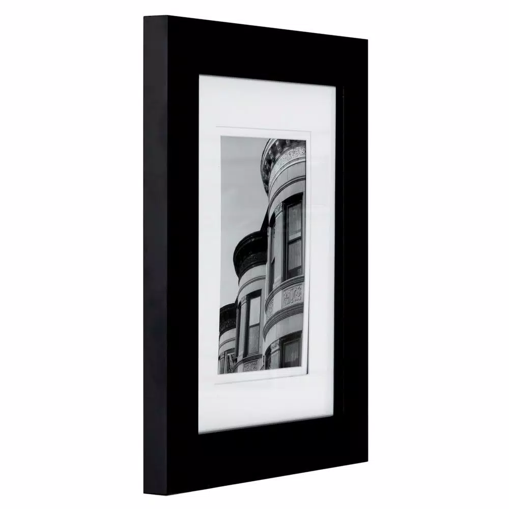 Pinnacle Black Wood Square Floater Picture Frame - Accommodates 8 x 8 or 5 x 5 inch Prints