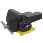 OLYMPIA 6 in. Single-Handed Operation Bench Vise with Swivel Base thumbnail 2