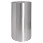Genuine Joe 35 Gal. Aluminum Round Open Top Trash Can, Weather-Resistant Outdoor Waste Receptacle thumbnail 1