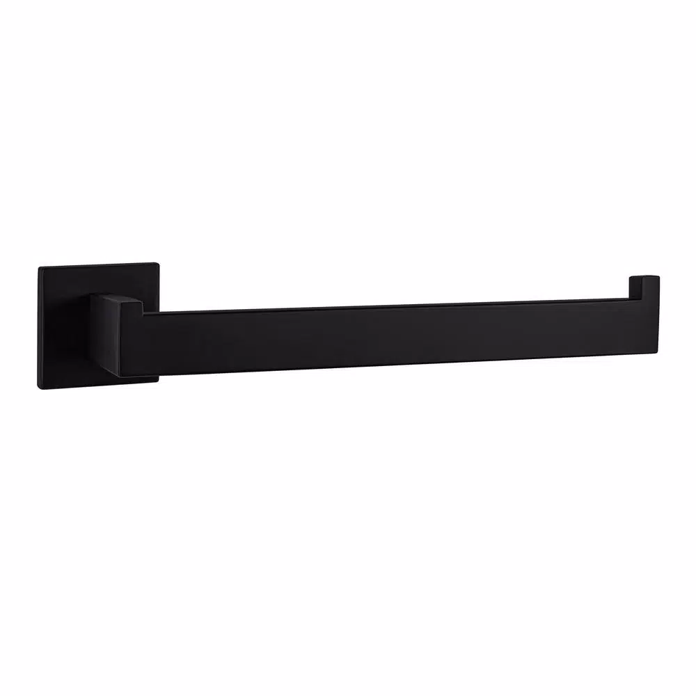 Lexora Bagno Lucido Matte Black Stainless Steel Hand Towel Holder