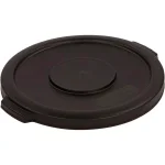 Carlisle Bronco 44 Gallon Black Round Trash Can Lids, Heavy Duty Polyethylene, 3-Pack thumbnail 1