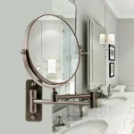 Ovente Wall Mounted Dual-Sided Makeup Mirror, 1x/10x Magnification, Antique Bronze thumbnail 6