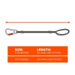 Ergodyne Squids 3100 Shock-Absorbing Tool Lanyard, Single Carabiner, Lime thumbnail 7
