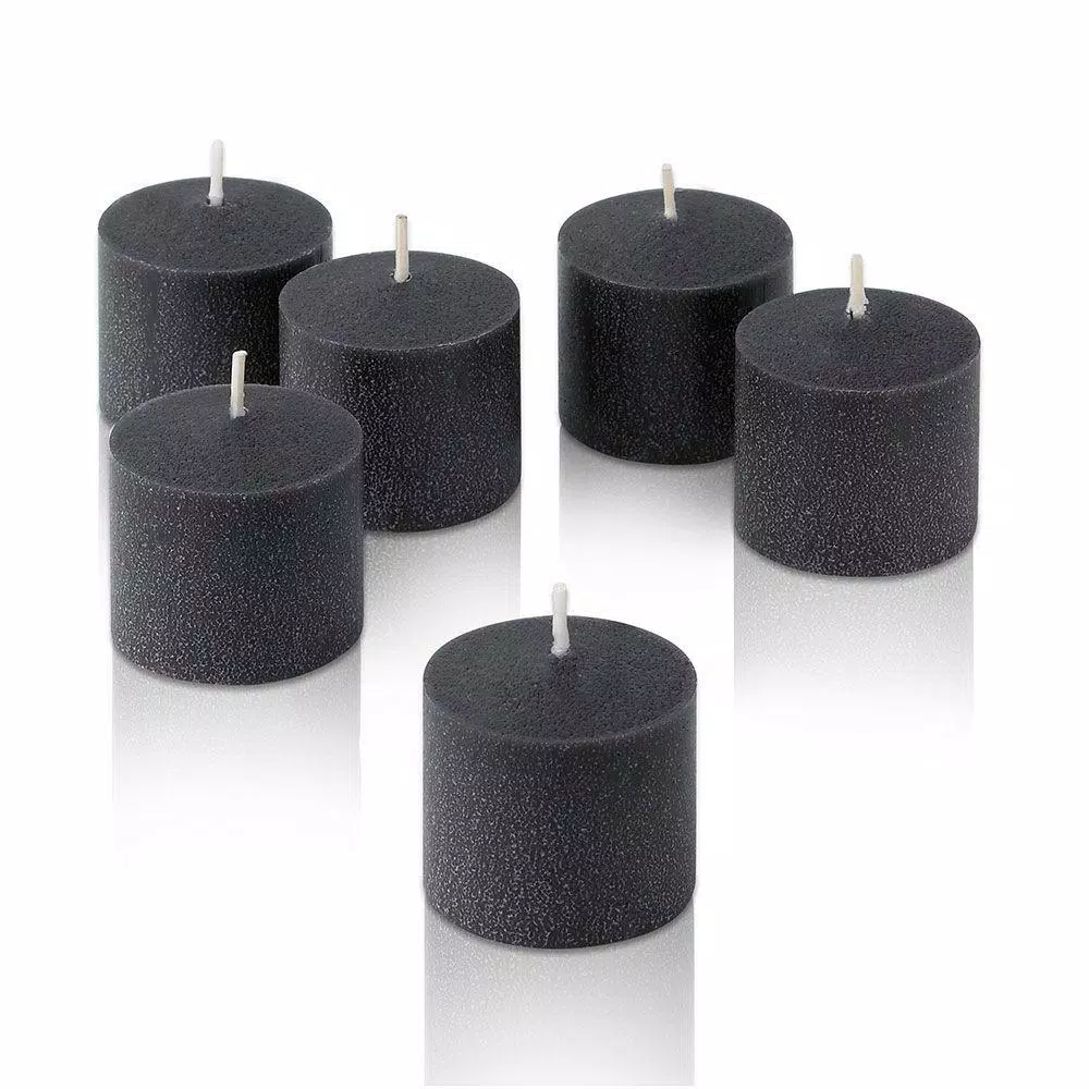 Light In The Dark Black Unscented Votive Candles, 10-Hour Burn Time, Set of 36