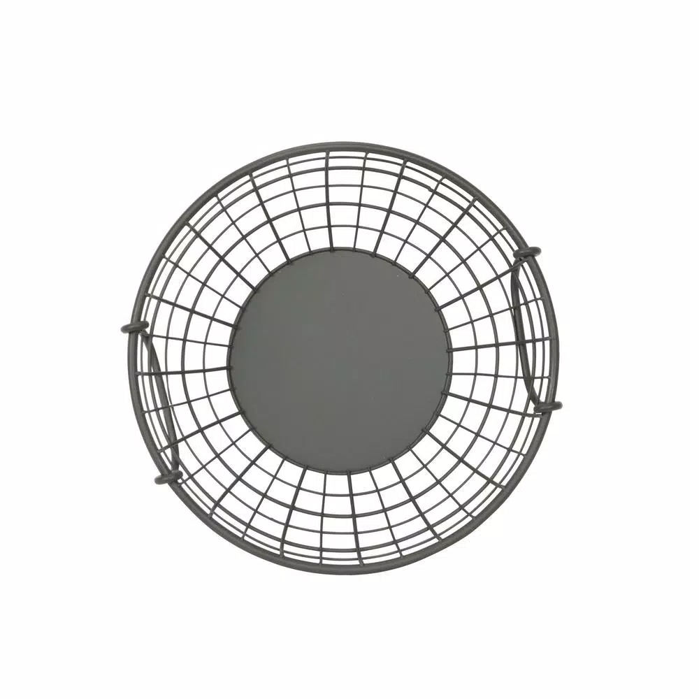 Spectrum Mason Industrial Gray Steel Fruit Bowl Basket with Handles, Farmhouse Style Kitchen Organizer