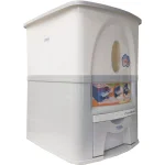 Tayama 33 lbs. Capacity Rice Dispenser, White Food Storage Container thumbnail 3