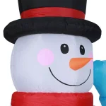Luxen Home 8 ft. Snowman Family Inflatable Holiday Yard Decor with LED Lights thumbnail 4
