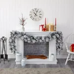 Nearly Natural 9 ft. Flocked Artificial Christmas Evergreen Garland, Unlit thumbnail 4