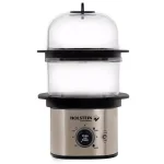HOLSTEIN HOUSEWARES Holstein 2-Tier Egg Cooker, 8-Egg Capacity, Black Stainless Steel thumbnail 1