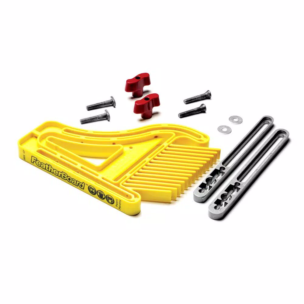 Milescraft Feather Board for Router Tables and Table Saws with Miter Bars and T-Slot Bolts