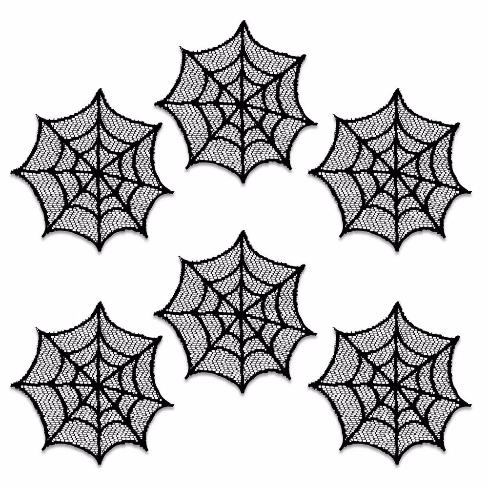 Heritage Lace Spider Web Black Doilies, 6 in. (Set of 6)