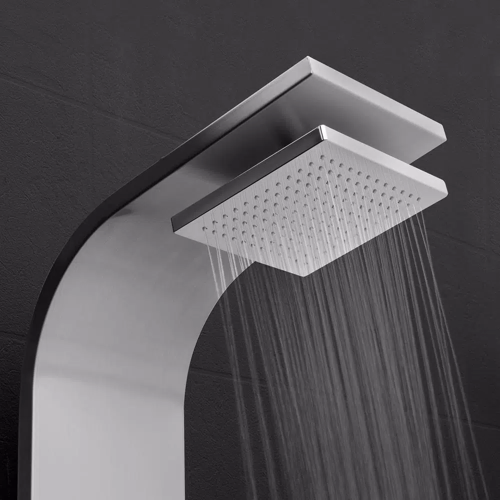 AKDY 65 in. Stainless Steel 8-Jet Shower Panel System with Rainfall Head, Handshower & Tub Spout