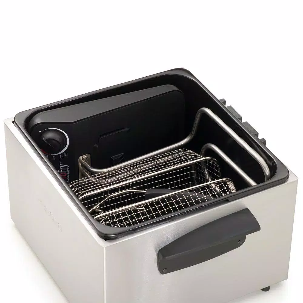Presto ProFry 12-Cup Deep Fryer, 1800W Electric Immersion Element with 2 Oblong Baskets
