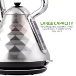 Ovente Cleo Collection 1.7L Electric Kettle, 1500W Stainless Steel Tea Kettle with Auto Shut-Off thumbnail 3