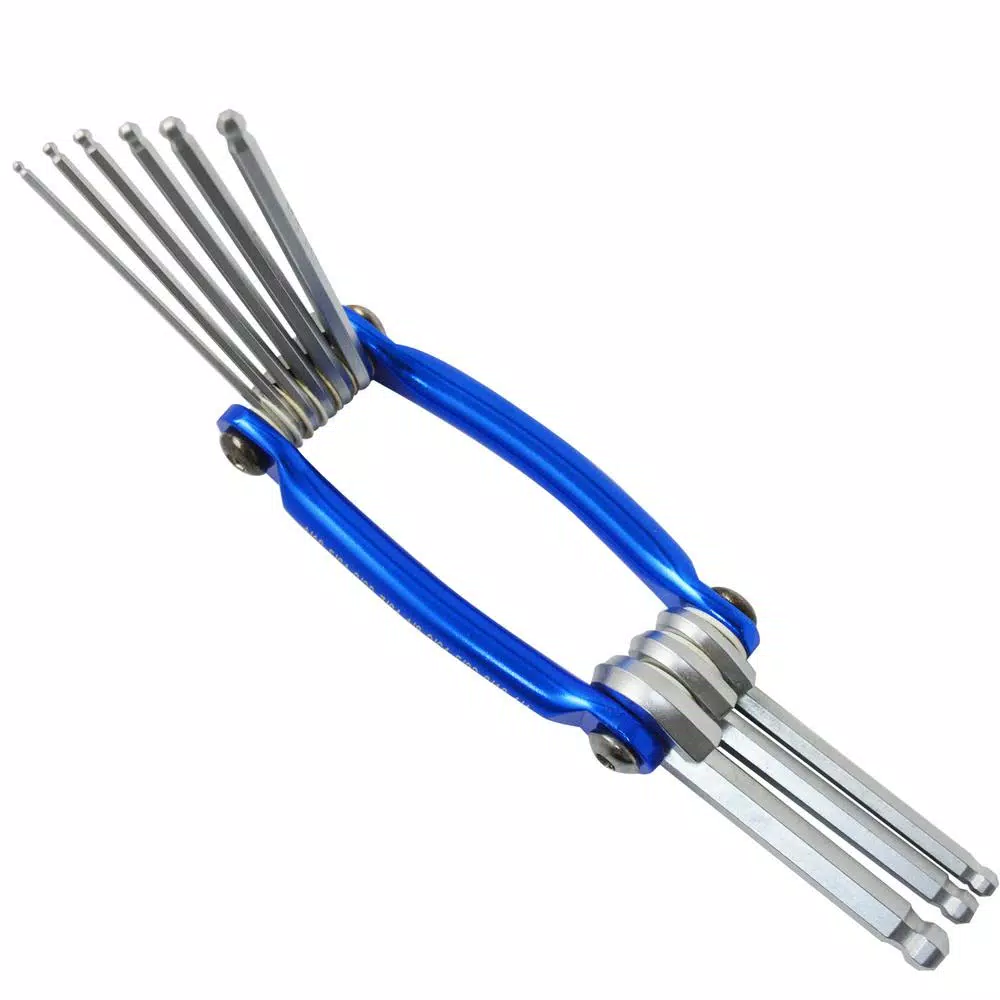 Best Value 9-Piece SAE Foldable Ball Point Hex Key Set, Anodized Aluminum