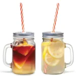 Starfrit Gourmet By Starfrit 12-Piece Glass Mason Jar Mug Set with Lids and Reusable Straws, 16 oz. thumbnail 4