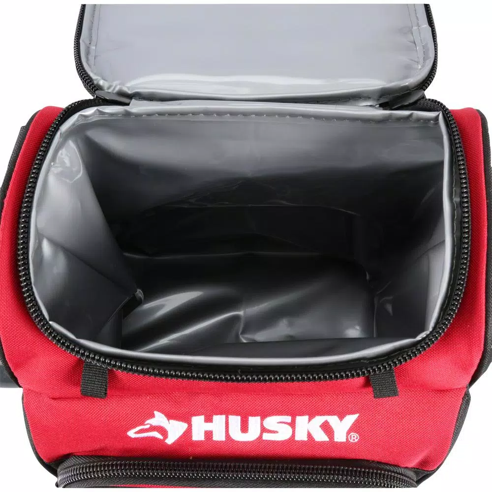 Husky 9 in. Insulated Lunch Box Cooler Bag, Red