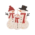 Glitzhome 29.92 in. Rusty Metal Snowman Family Christmas Yard Stake and Wall Decor thumbnail 2