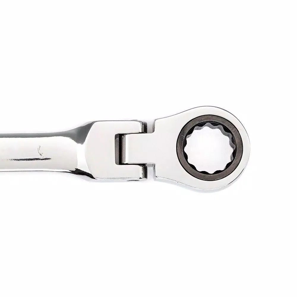 Husky 15 mm Flex Head Ratcheting Combination Wrench, 12-Point 72-Tooth