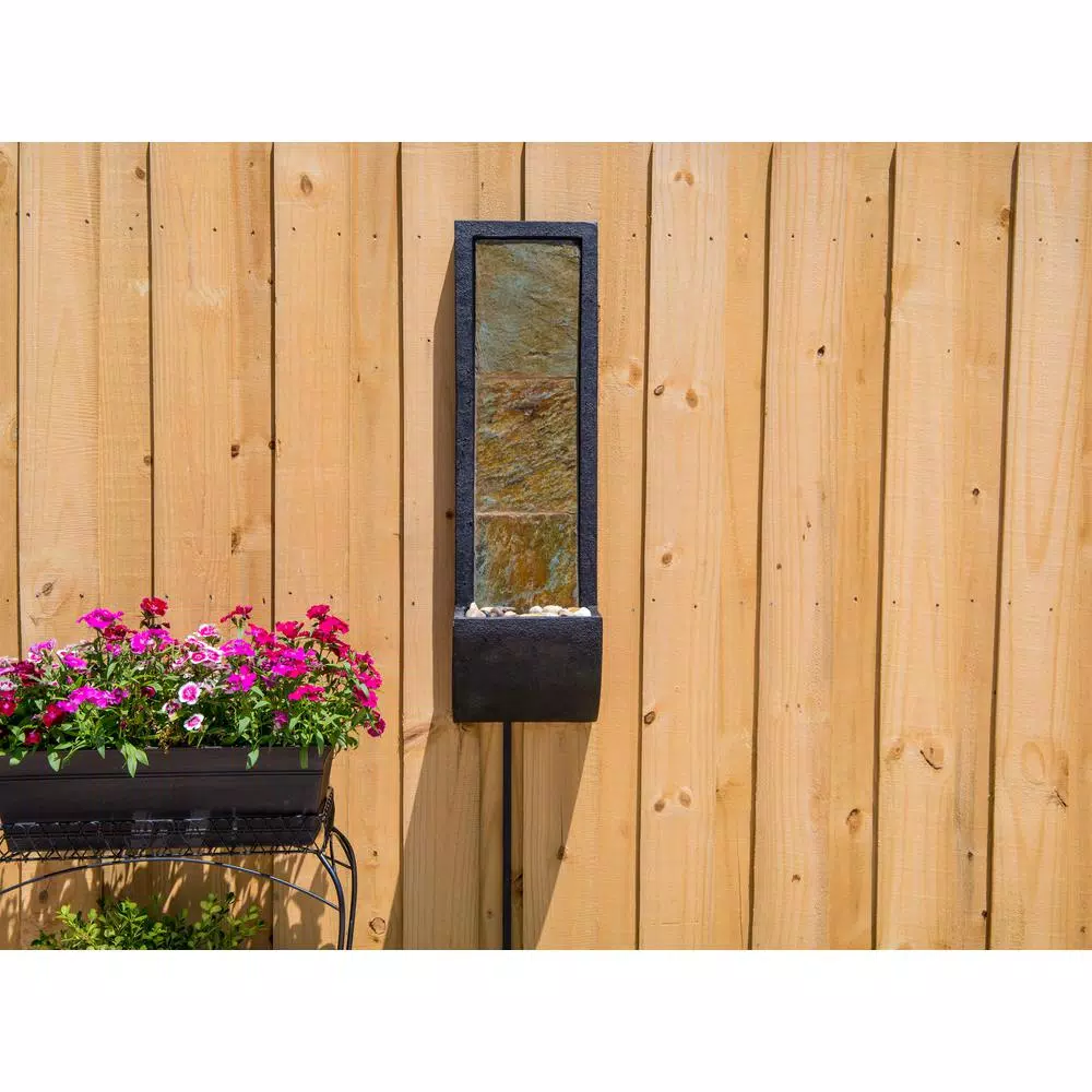 Kenroy Home Triptych Resin and Slate Indoor/Outdoor Wall Fountain, 37 in.