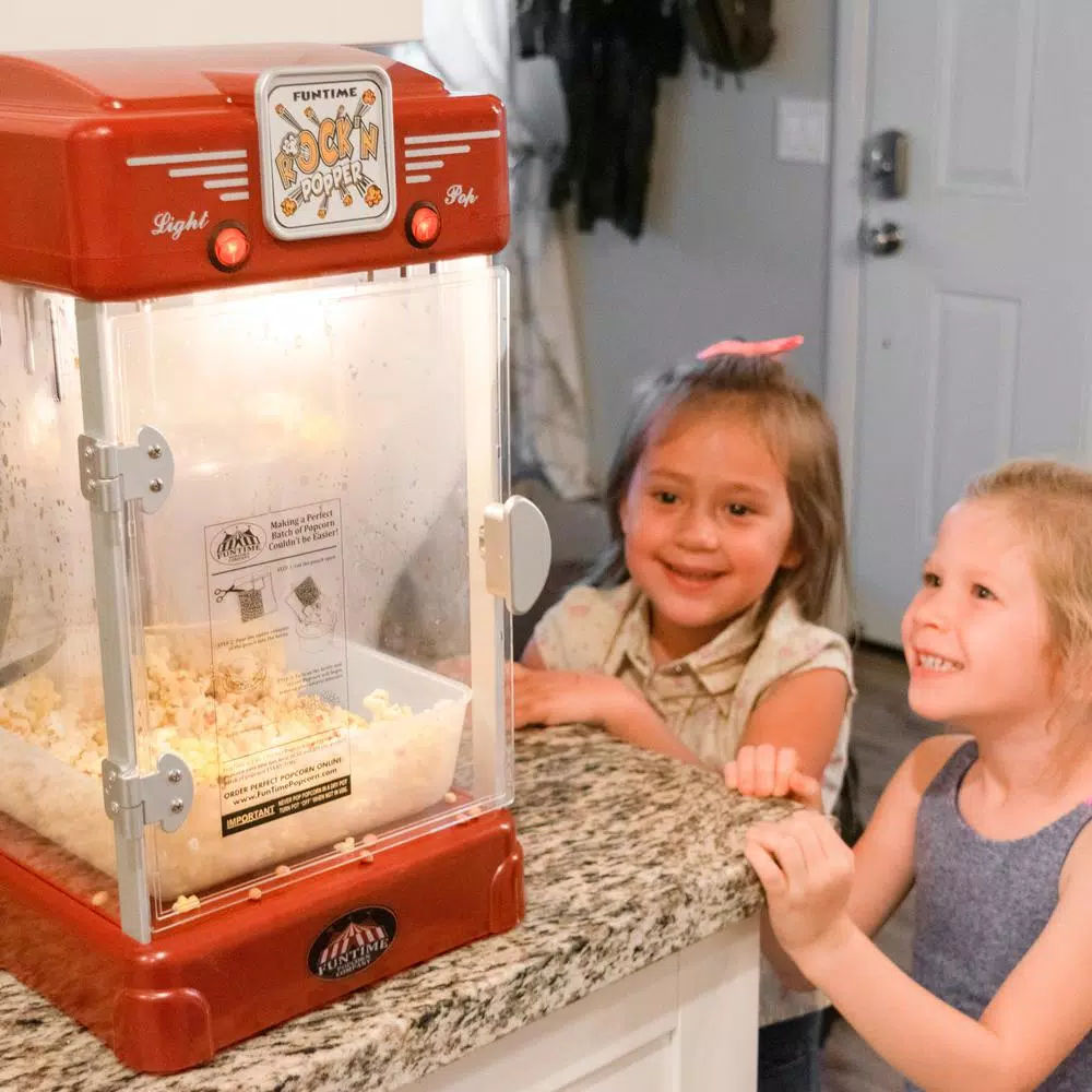 Funtime Rock'n Machine 2.5 oz. Red Countertop Hot Oil Popcorn Machine