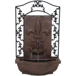Sunnydaze Decor French Lily Solar Outdoor Wall Fountain - Traditional Resin Iron Design thumbnail 1