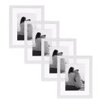 DesignOvation Gallery 8x10 White Satin Wood Float Picture Frame Set, 4-Pack thumbnail 1