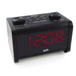 SXE Bluetooth Speaker Clock Radio with LED Display and USB Charging Port - Black thumbnail 2