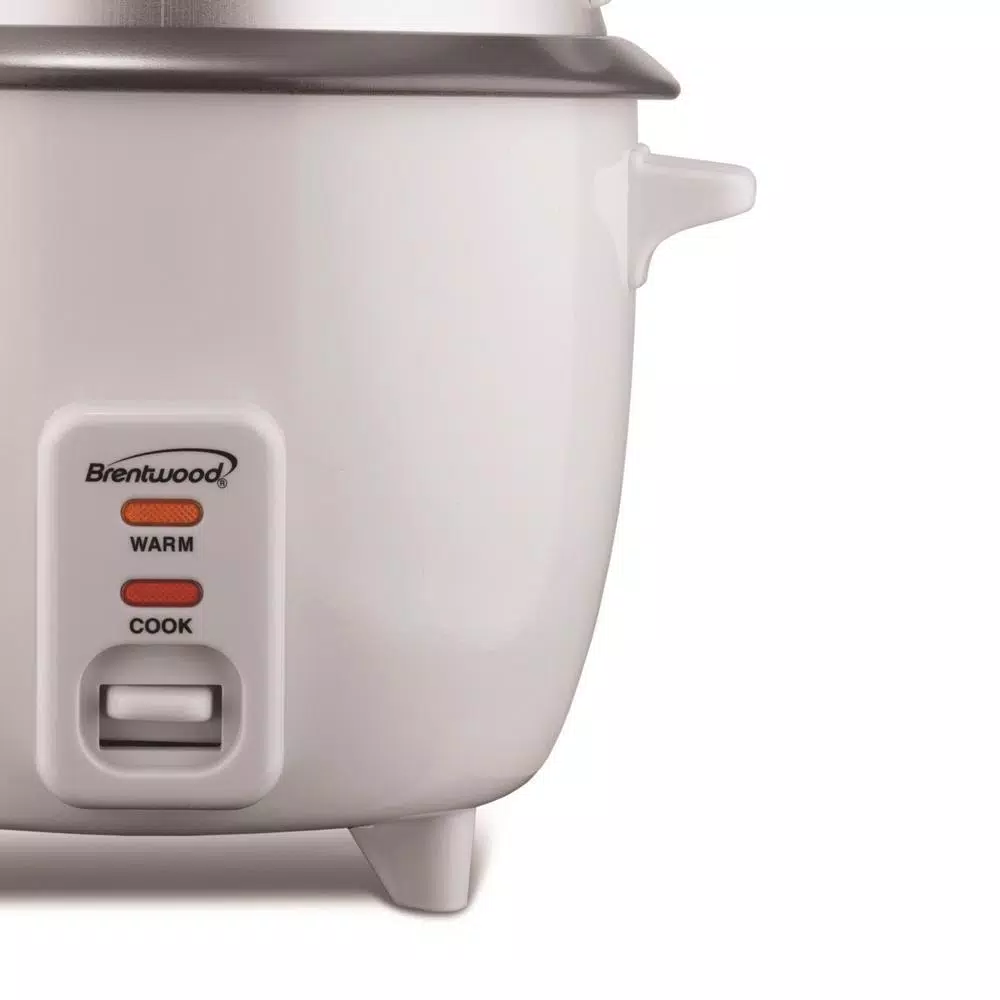 Brentwood 10-Cup White Steam Rice Cooker and Vegetable Steamer, 700W