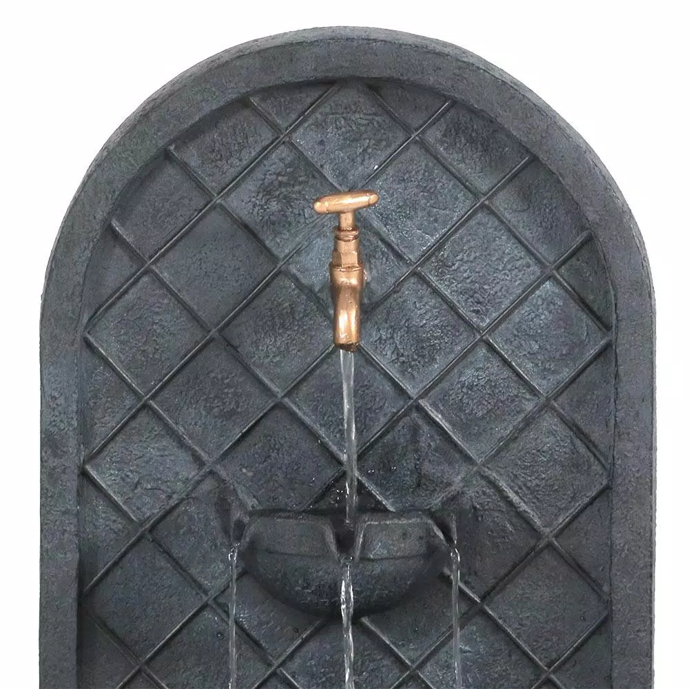 Sunnydaze Decor Messina Resin Lead Solar Outdoor Wall Fountain with Dual Pump Options