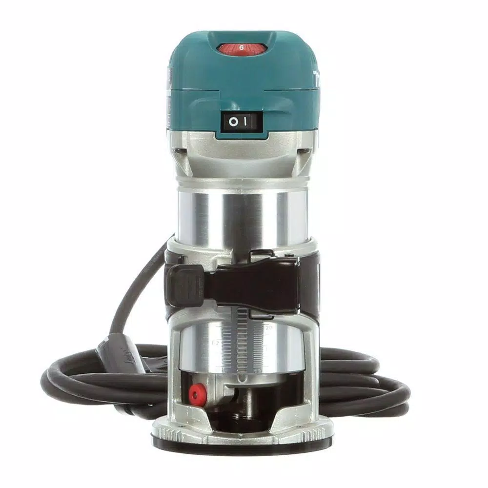 Makita 1-1/4 HP 6.5 Amp Corded Compact Router with Variable Speed and Quick-Release Fixed Base