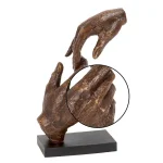 LITTON LANE The Connecting Hands Decorative Figurine - 12 in. Polystone Sculpture with Tarnished Bronze Finish thumbnail 3