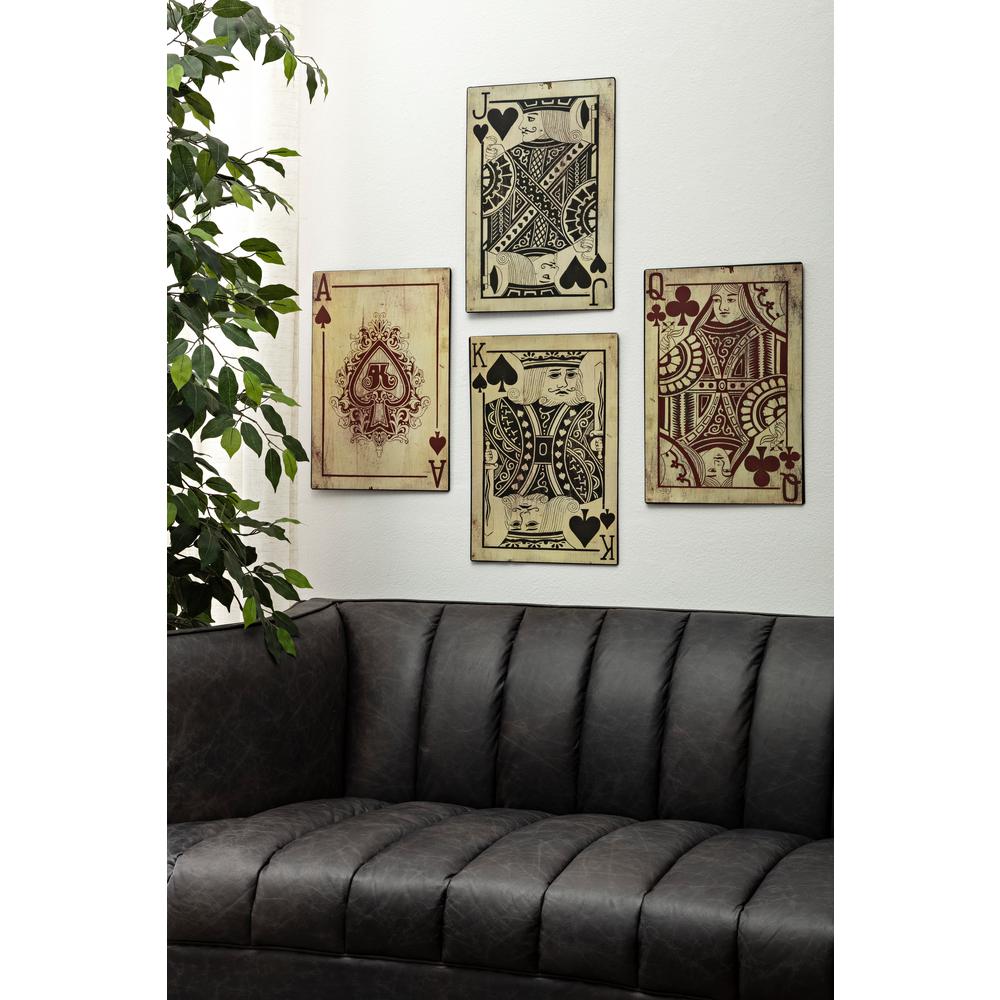 IMAX Leonato 18 in. Iron Playing Card Wall Decor Set of 4