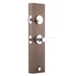 Copper Creek Modern Polished Stainless Steel Front Door Handleset with Left-Hand Scandinavian Lever Trim thumbnail 4