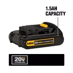 DEWALT 20V MAX Compact Lithium-Ion 1.5Ah Battery Pack, 8-Pack (DCB201) thumbnail 2