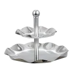 Visol Leaftray Two-Tiered Stainless Steel Leaf-Shaped Fruit and Dessert Stand thumbnail 1