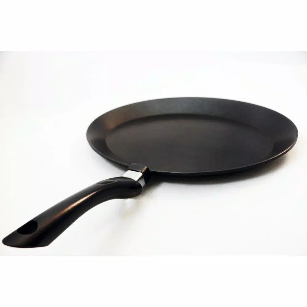 ExcelSteel 11 in. Cast Aluminum Nonstick Oval Frying Pan, Black