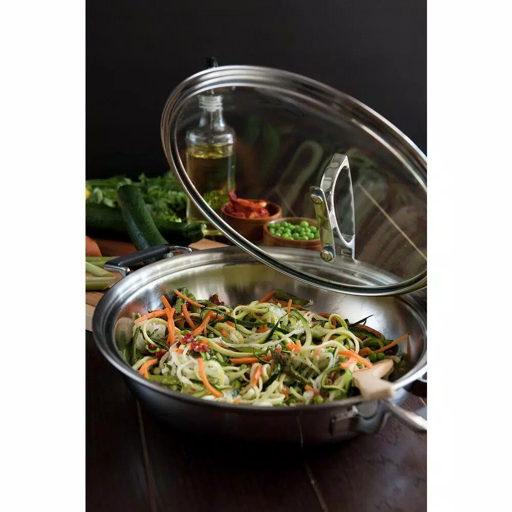 CookCraft by Candace 3 Qt. Tri-Ply Stainless Steel Casserole Pan with Patented Latch Glass Lid
