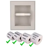 Unbranded Newton Recessed Toilet Paper Holder in Niche Frame, Primed Gray, Solid Pine Wood thumbnail 2