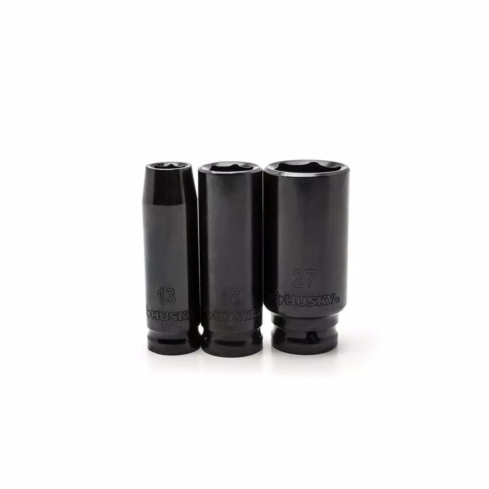 Husky 1/2 in. Drive Metric Deep Impact Socket Set, 13-Piece